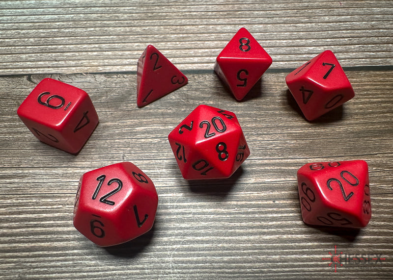 Chessex Polyhedral 7-Die Würfel-Set Opaque - Rot/Schwarz