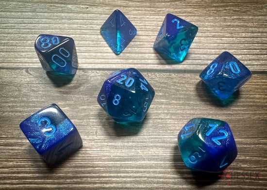 Chessex Polyhedral 7-Die Würfel-Set Opaque - Dunkelblau/Kupfer