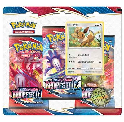 Pokémon SWSH05 - Kampfstile - 3-Pack Blister - Evoli - deutsch