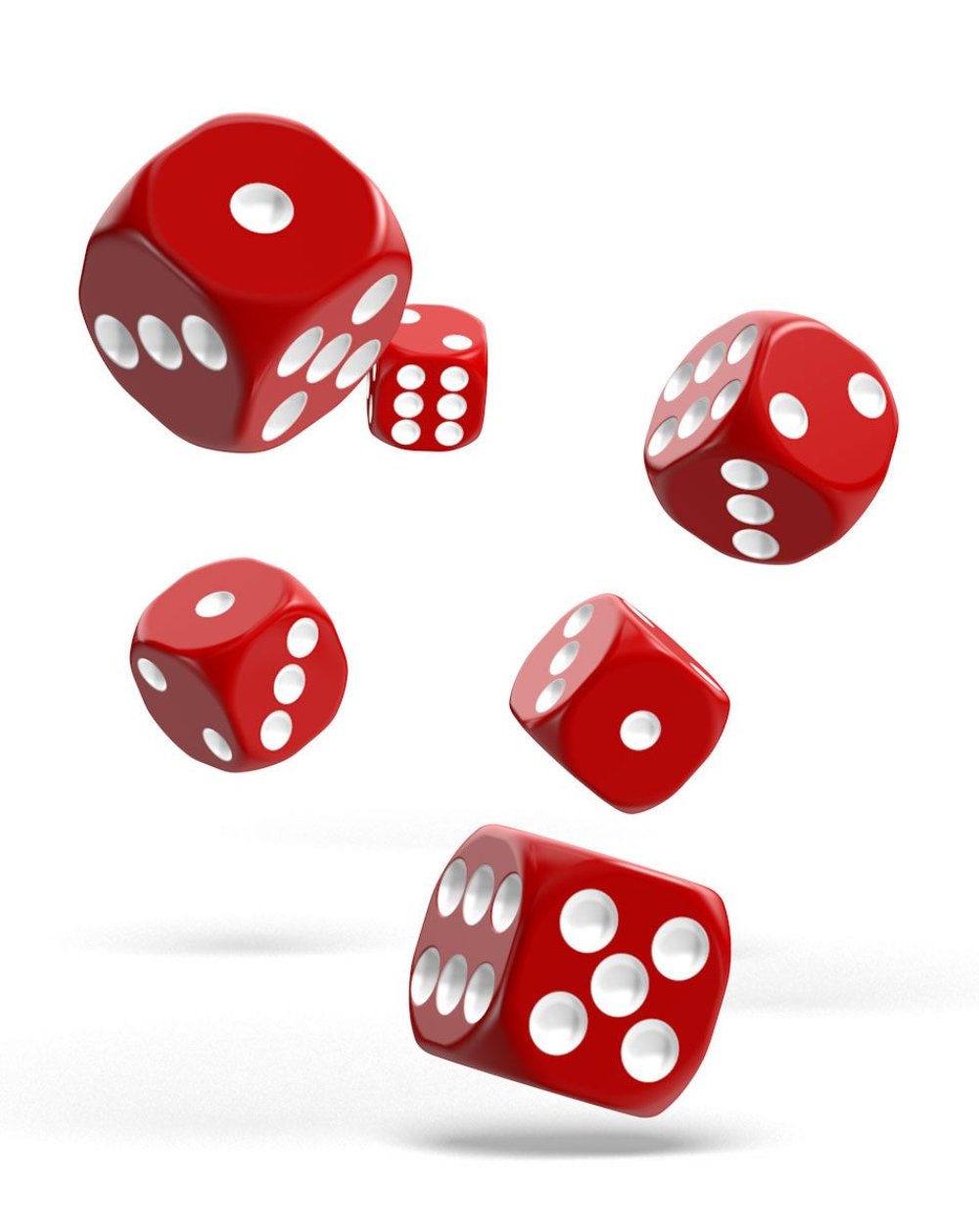 Oakie Doakie Dice W6 Würfel 16 mm Solid - Rot (12)