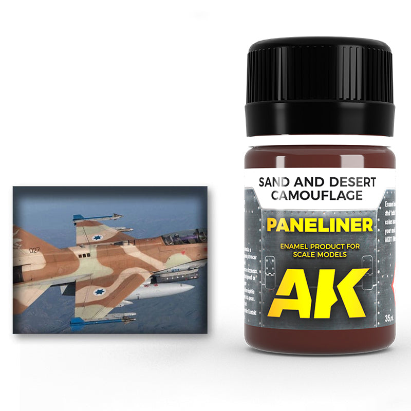 AK Interactive Enamel Effects Paneliner For Sand And Desert Camouflage