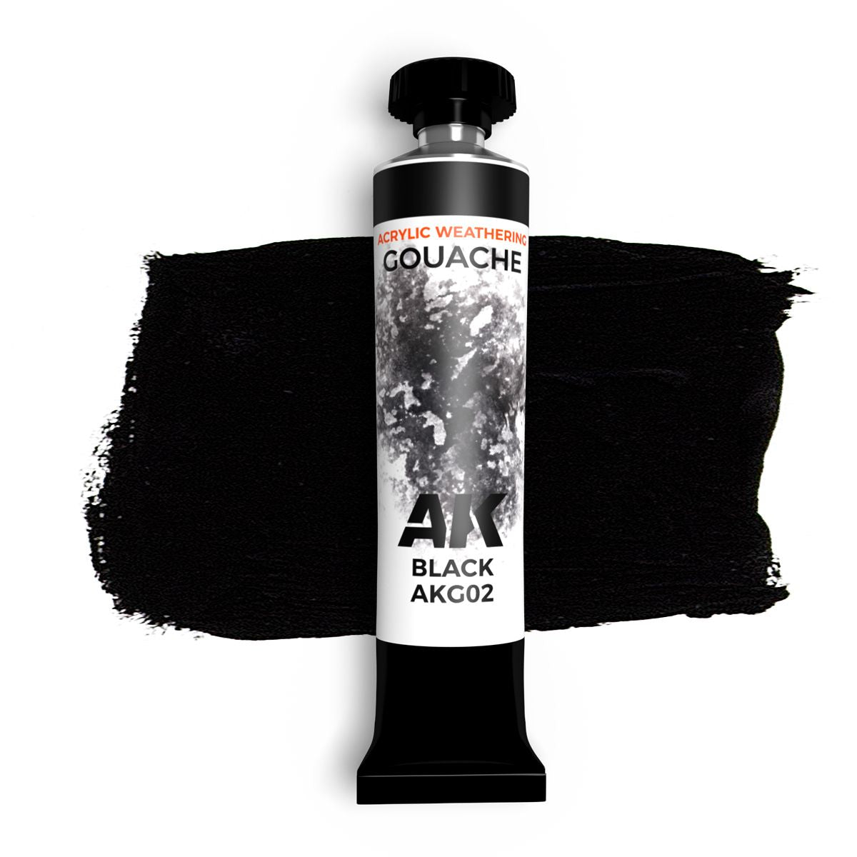 AK Interactive Gouache Paints BLACK - AK GOUACHE 20 ml.