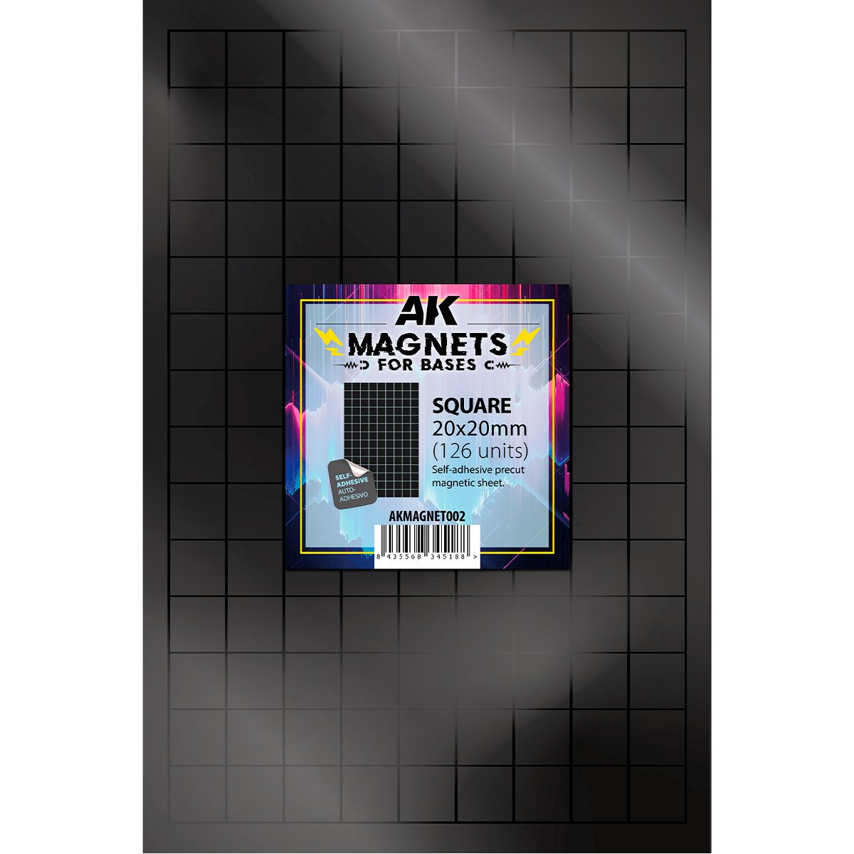 AK Interactive Magnets for Bases SQUARE/CUADRADO 20 X 20 - 126 unid