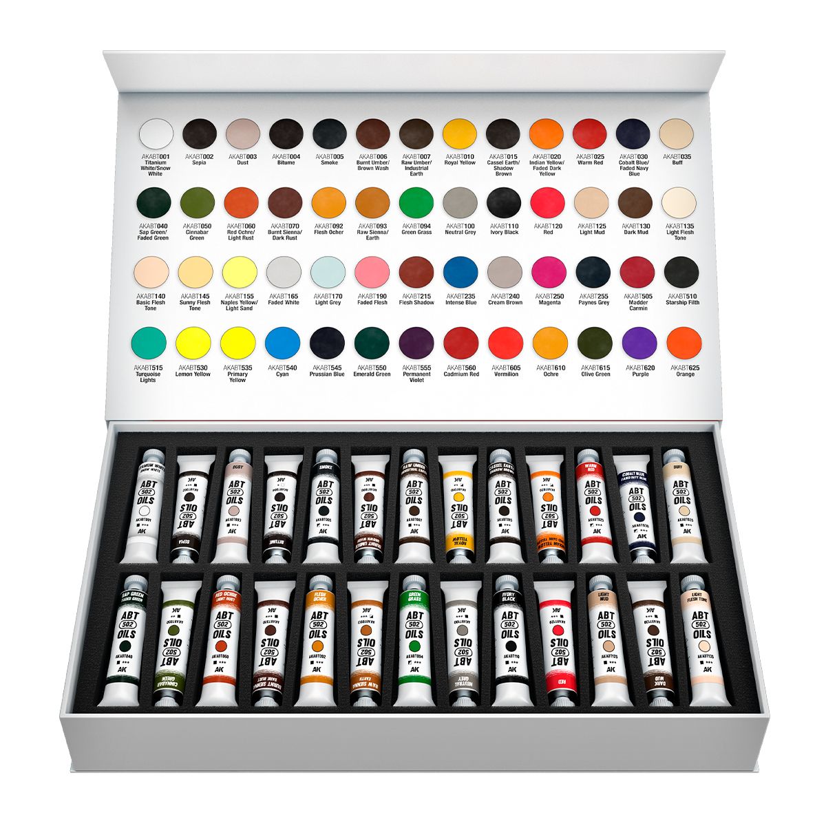 AK Interactive Oil Paints SPECIAL BOX FULL RANGE ABT 502 OILS (52 COLORS X 20 ML)