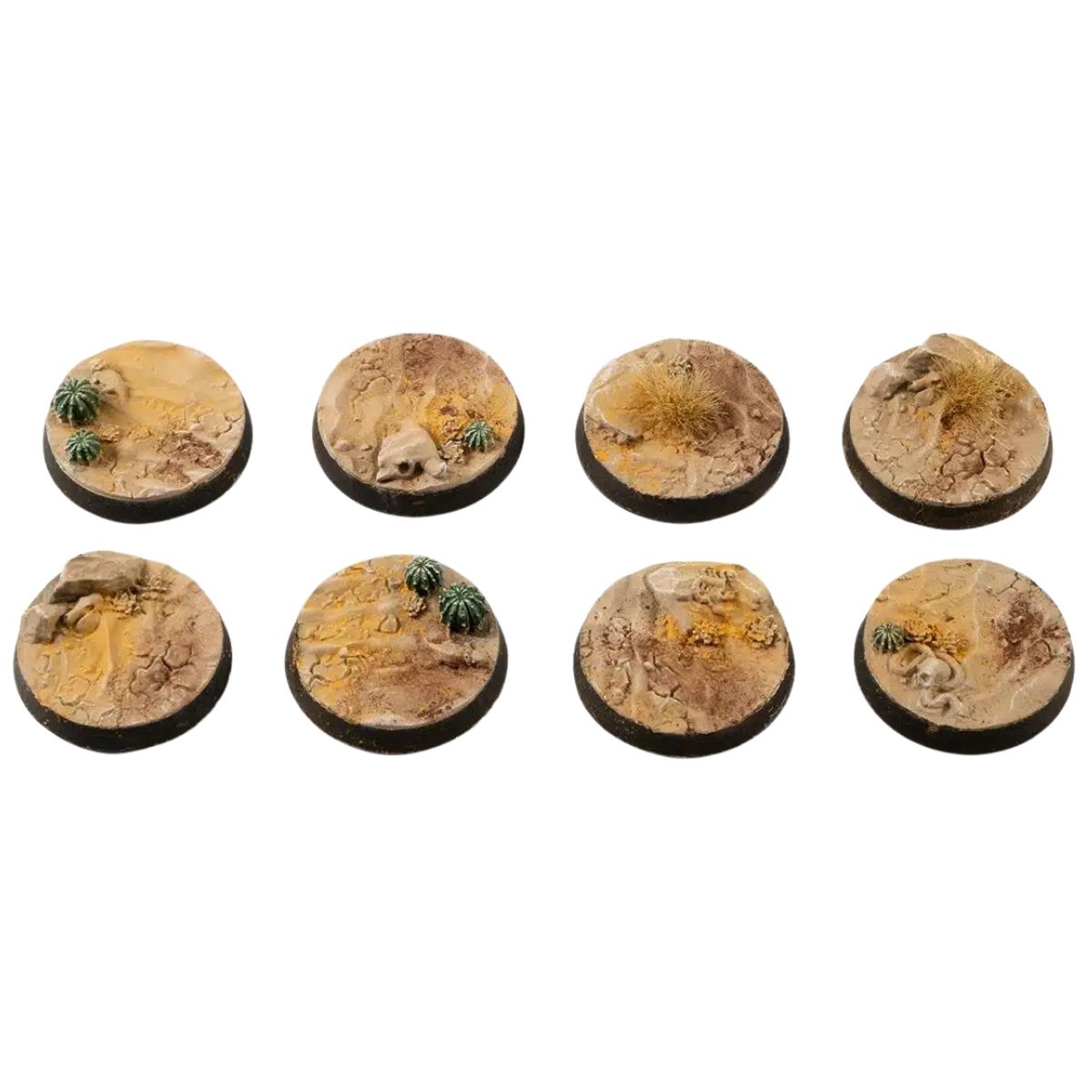 Gamers Grass Deserts of Maahl Bases, Round 28mm (x8)