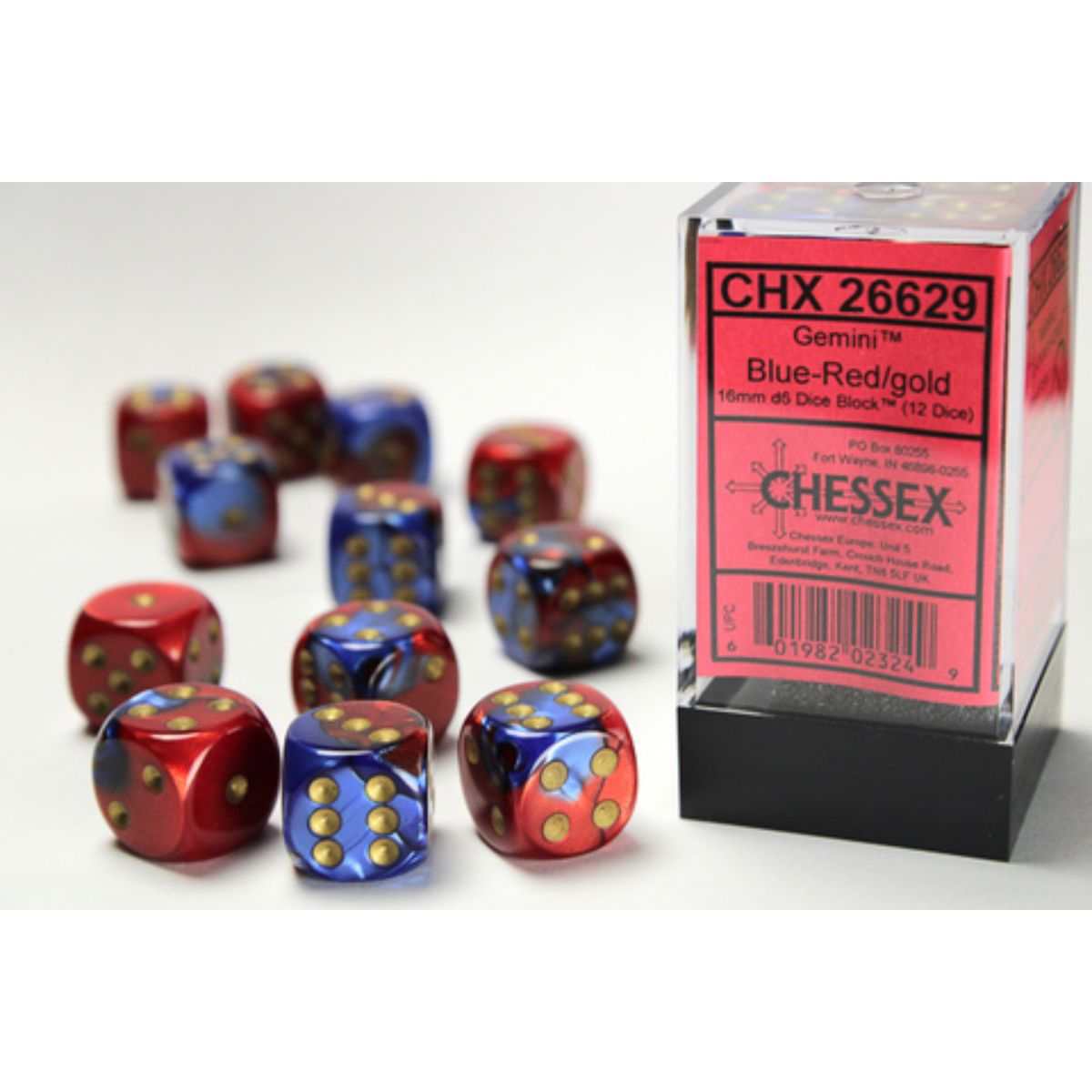 Chessex Gemini W6x12 Blue-Red/Gold