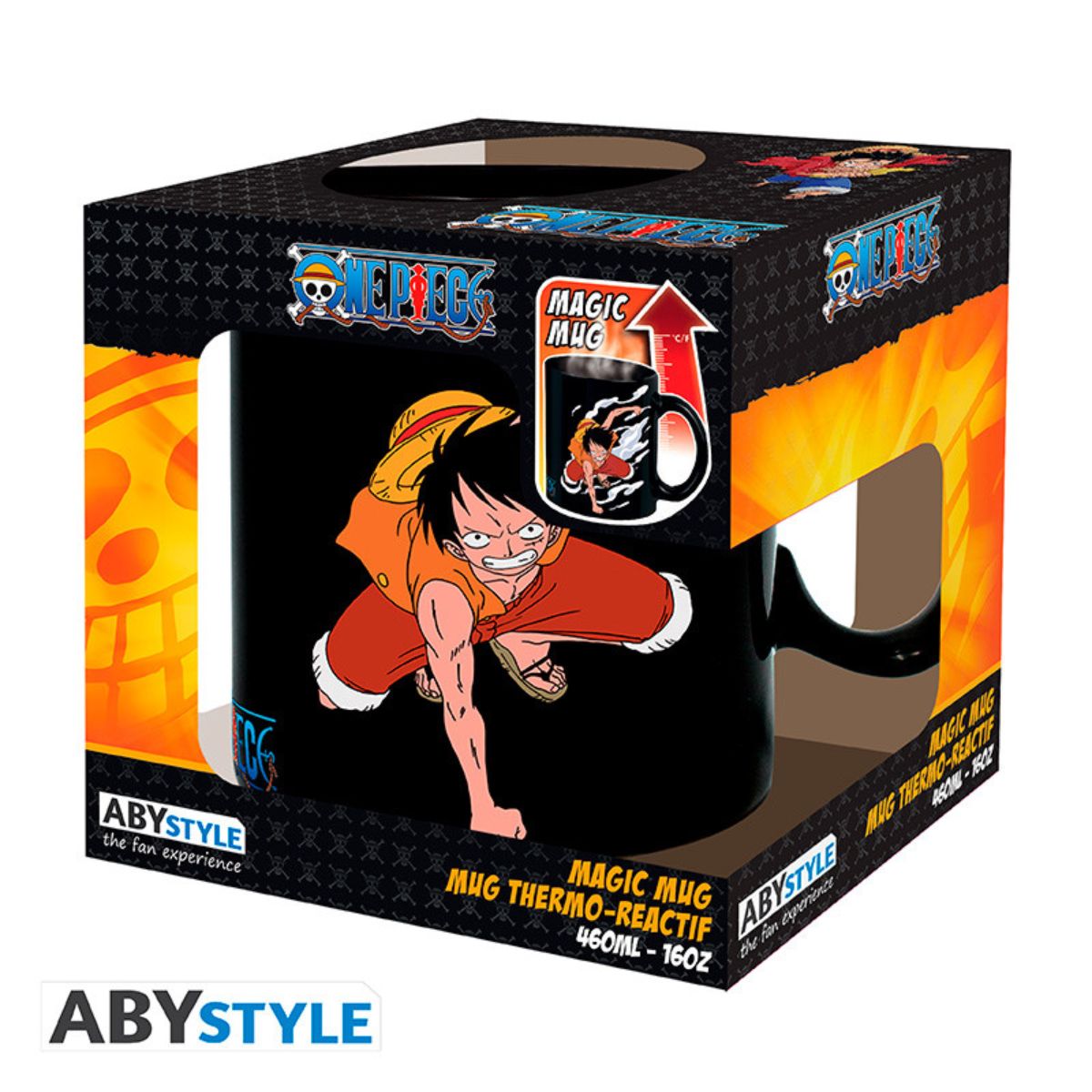 One Piece Mug Heat Change 460 ml Luffy & Ace Cardboard Box
