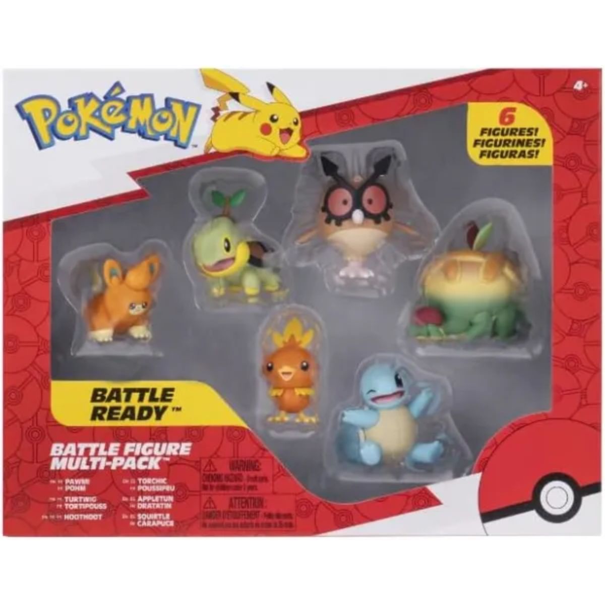 Pokémon Battle Figure Multipack Pawmi Squirtle Torchic Turtwig Hoothoot & Appltun