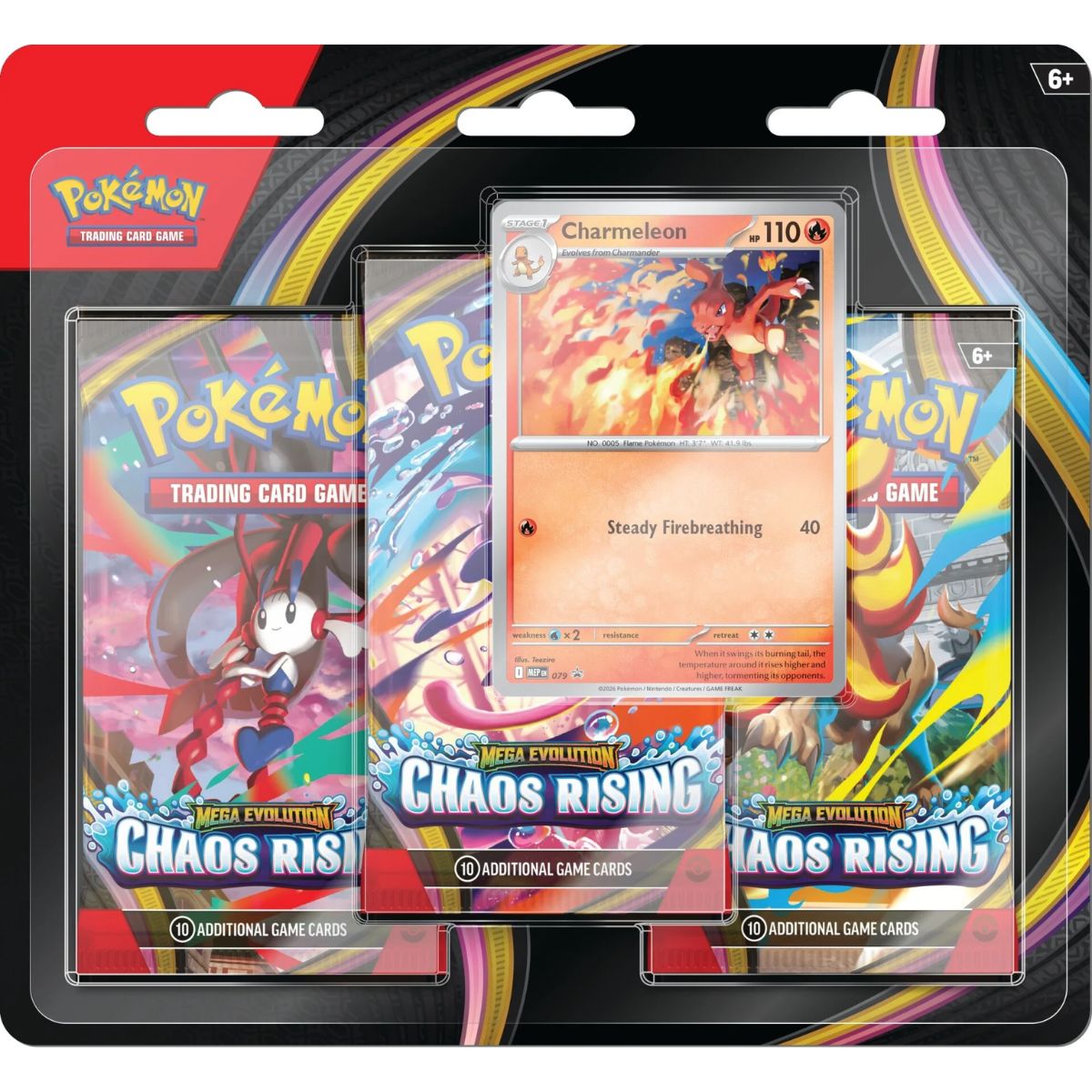 Pokémon Mega Evolution Chaos Rising 3 Pack Blister Englisch