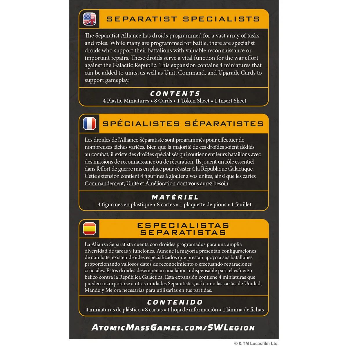 Star Wars Legion - Separatist Specialists