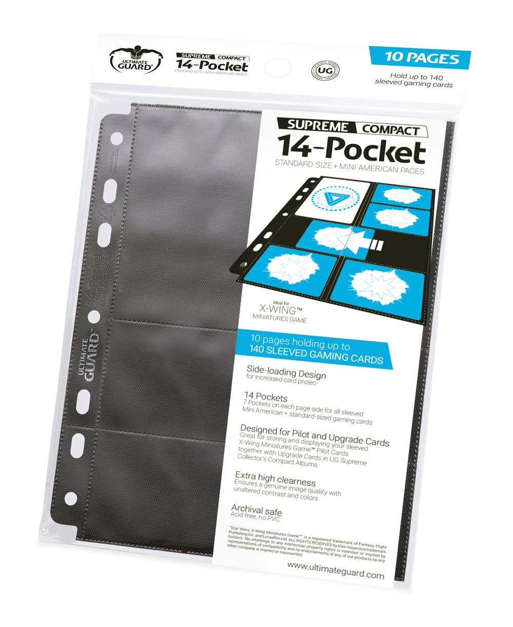 Ultimate Guard 14-Pocket Pages Standardgröße + Mini American Schwarz (10)