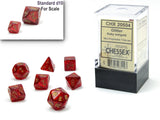 Chessex Mini-Polyhedral 7-Die Würfel-Set Luminary - Himmelsblau/Silber