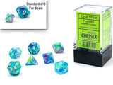 Chessex Mini-Polyhedral 7-Die Würfel-Set Festive - Mosaic/Gelb