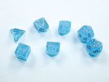 Chessex Mini-Polyhedral 7-Die Würfel-Set Luminary - Himmelsblau/Silber
