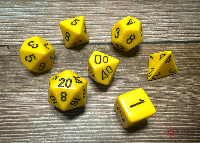 Chessex Polyhedral 7 Die Würfel-Set Opaque Gelb/Schwarz