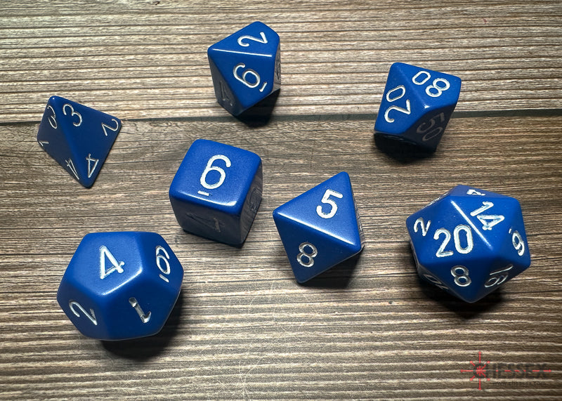 Chessex Polyhedral 7-Die Würfel-Set Opaque - Dunkelblau/Kupfer