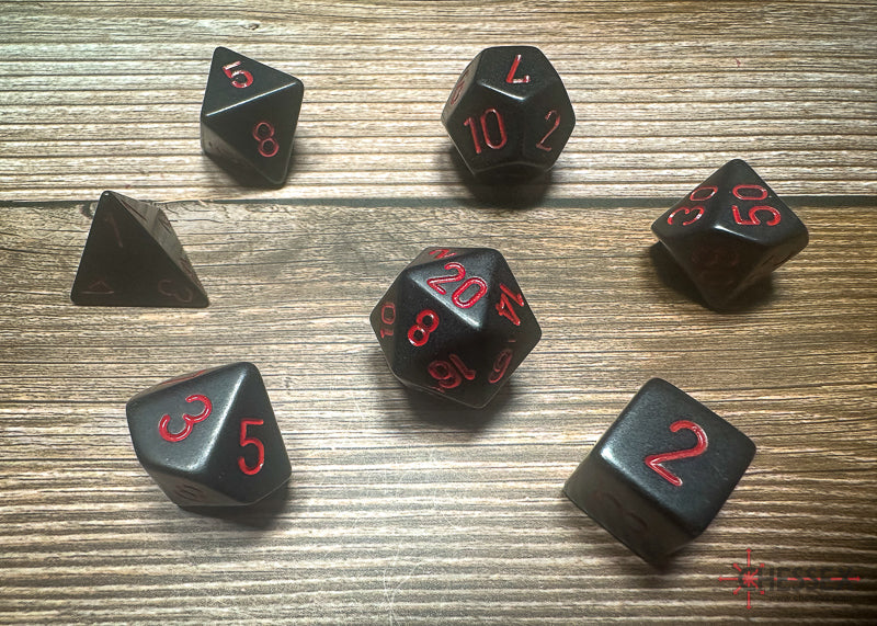 Chessex Polyhedral 7-Die Würfel-Set Opaque - Dunkelblau/Kupfer