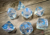 Chessex Polyhedral 7-Die Würfel-Set Borealis - Icicle/Hellblau