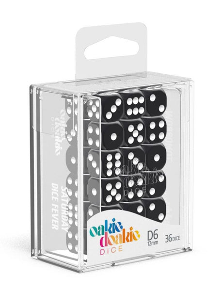 Oakie Doakie Dice W6 Würfel 12 mm Solid - Schwarz (36)