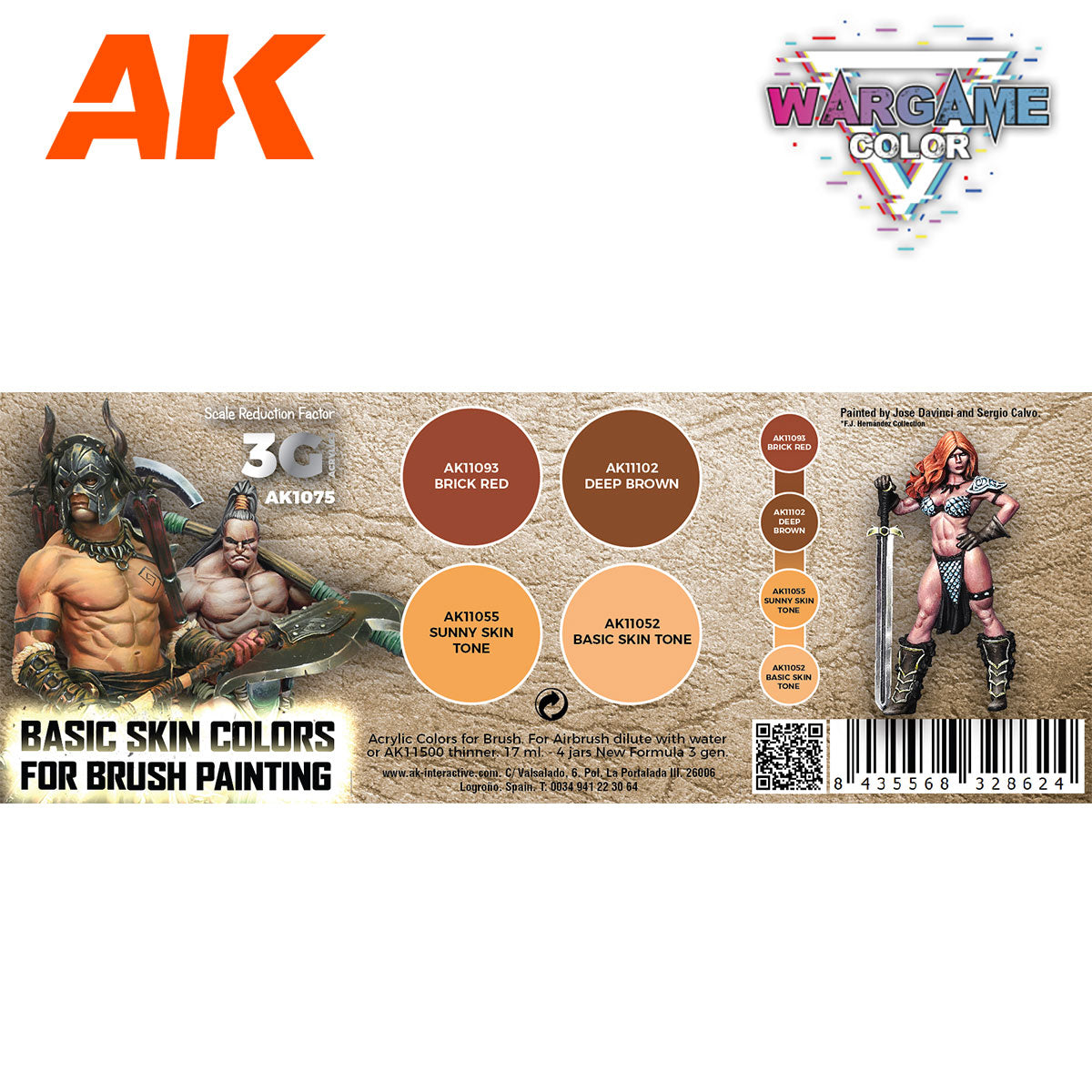 AK Interactive Wargame Color Set. Basic Skin Colors