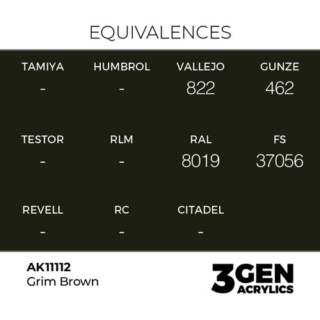 AK Interactive 3GEN Grim Brown 17ml