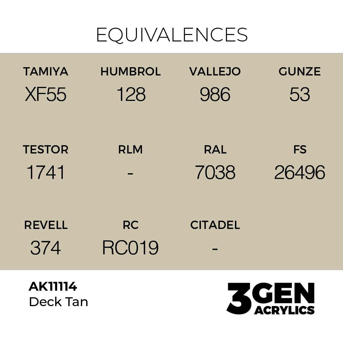 AK Interactive 3GEN Deck Tan 17ml