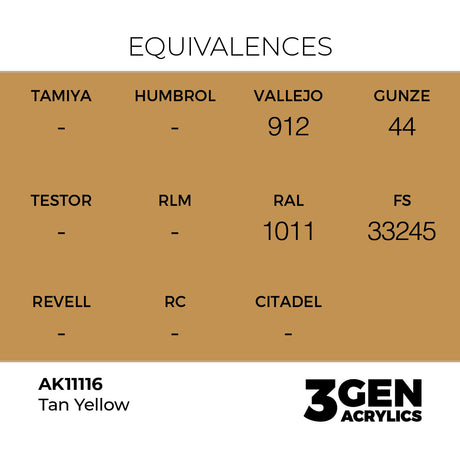 AK Interactive 3GEN Tan Yellow 17ml