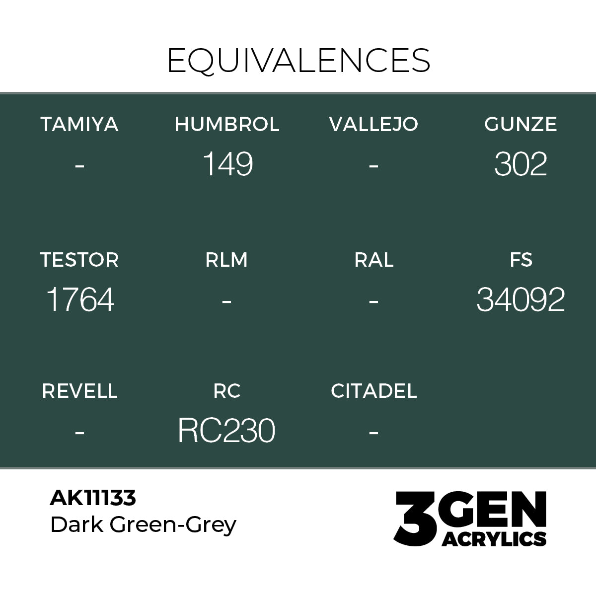 AK Interactive 3GEN Dark Green-Grey 17ml