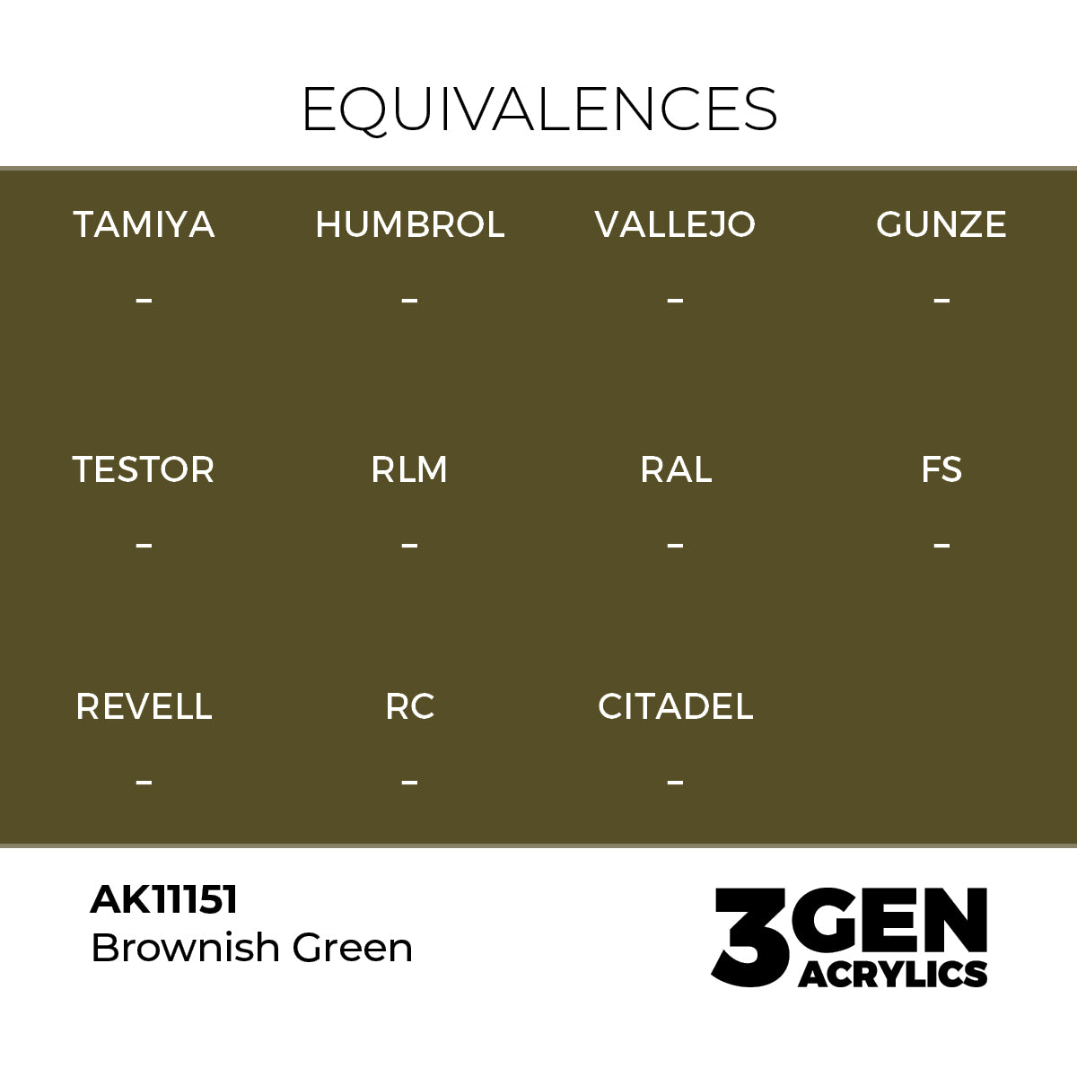 AK Interactive 3GEN Brownish Green 17ml