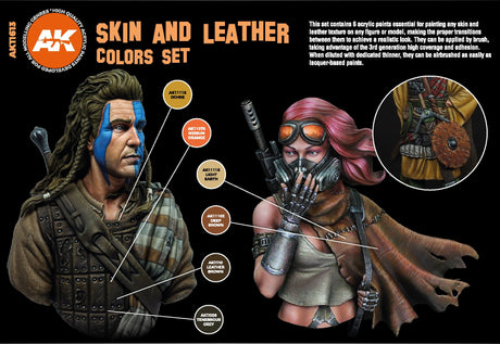 AK Interactive 3GEN Skin And Leather Colors Set