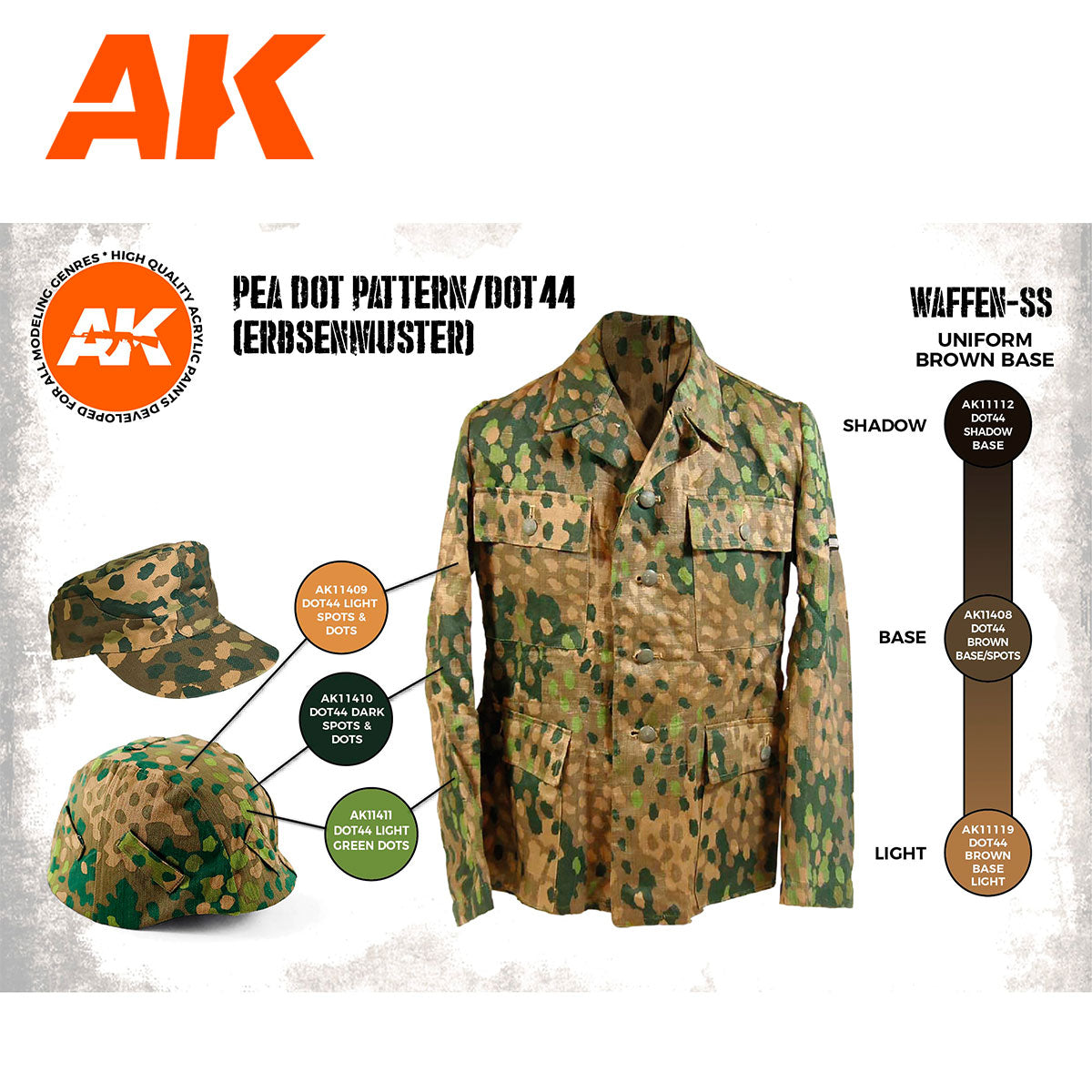 AK Interactive Waffen Ss 44 Dot Uniform Colors 3G
