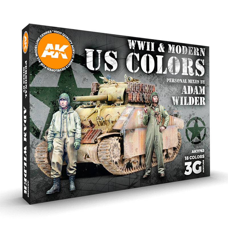 AK Interactive 3GEN SIGNATURE SETS WWII & MODERN US COLORS - SIGNATURE SET BY ADAM WILDER
