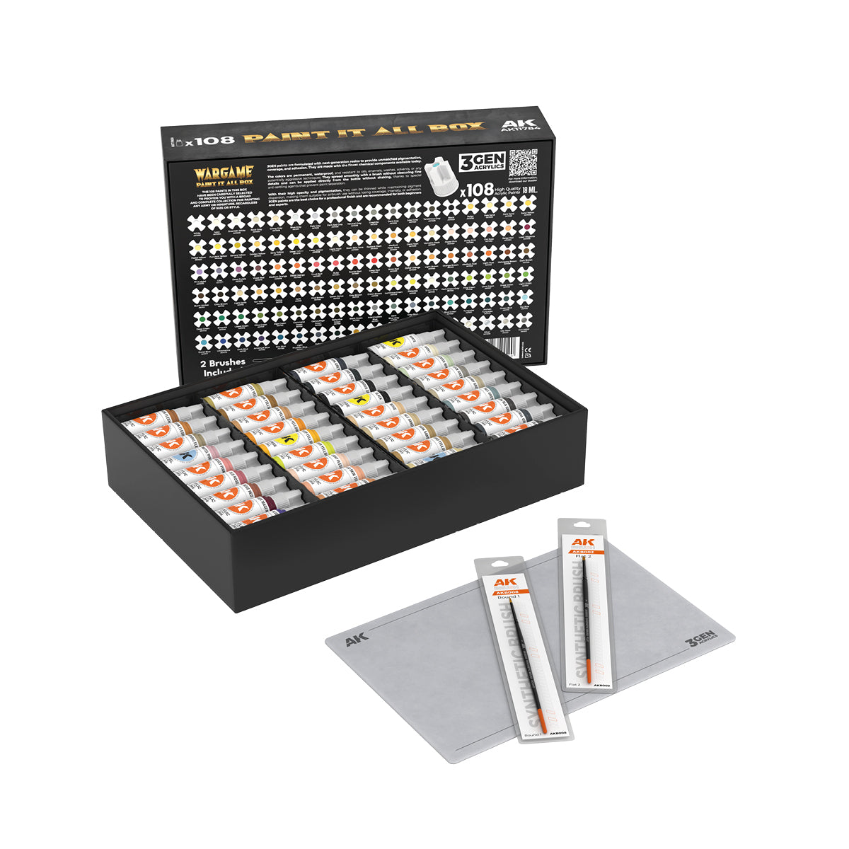 AK Interactive Wargame Paint It All Box 108 Colors 3Gen