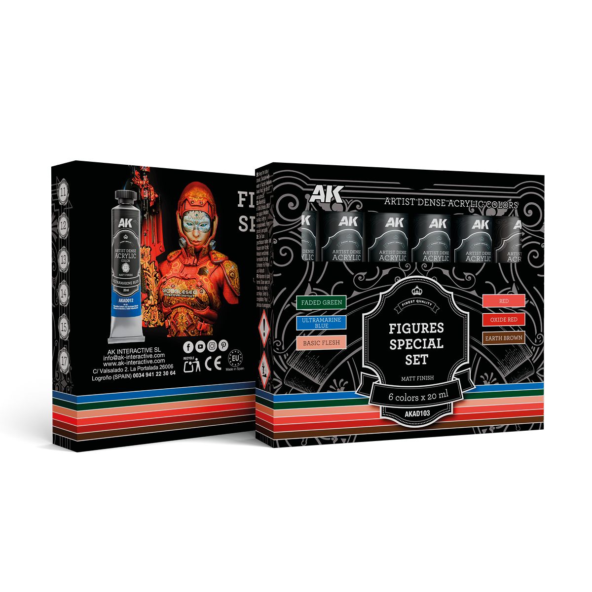 AK Interactive ARTIST DENSE ACRYLIC COLOR Set FIGURES SPECIAL SET (6 tubes 20 ml)