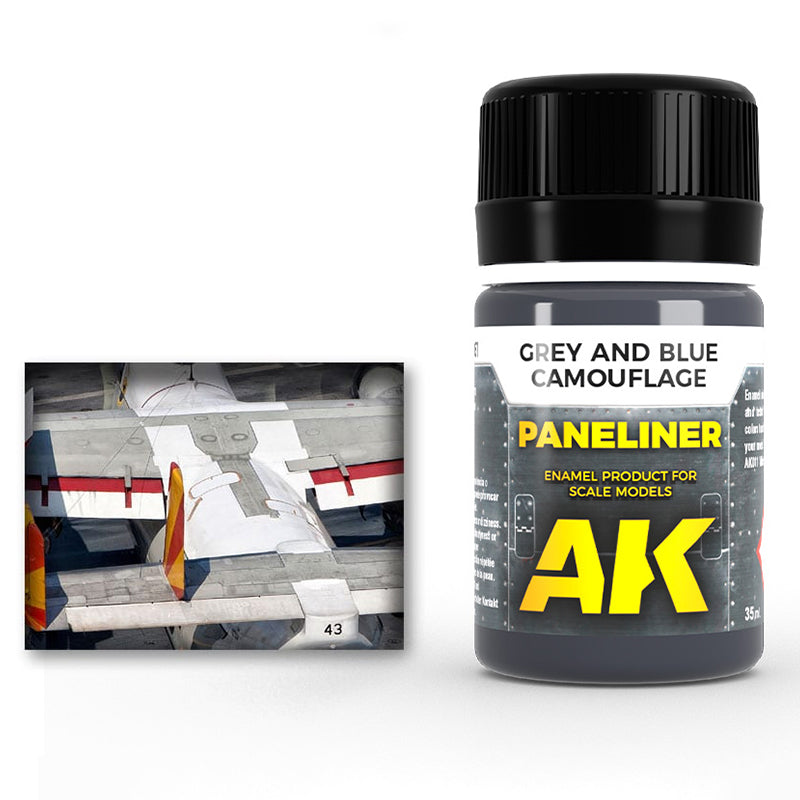 AK Interactive Enamel Effects Paneliner For Grey And Blue Camouflage