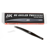 AK Interactive HG ANGLED TWEEZERS 02 (FLAT-END)