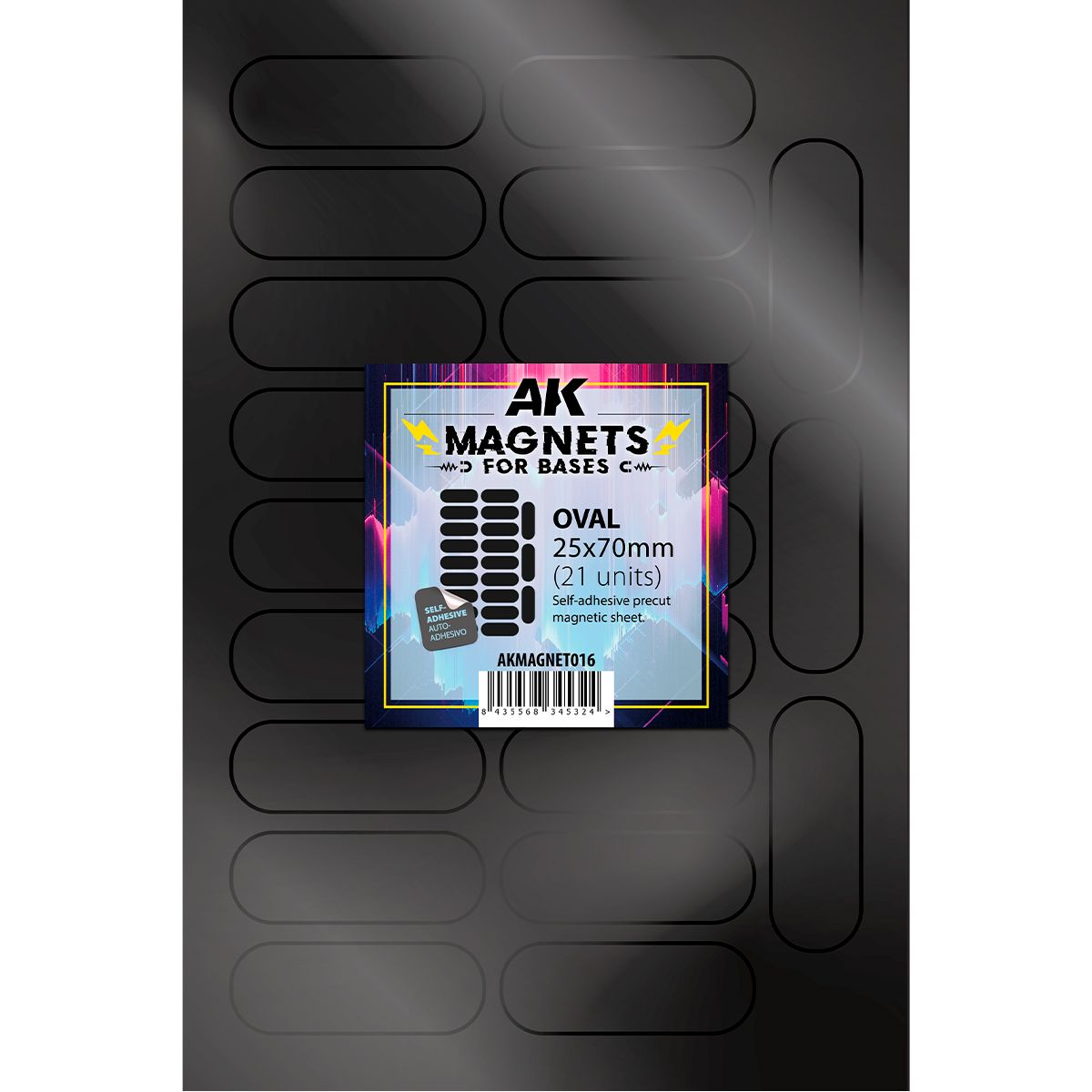AK Interactive Magnets for Bases OVAL 25 X 70 - 21 unid