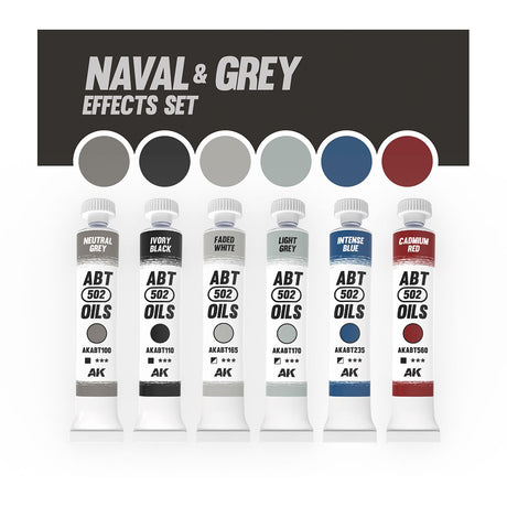 AK Interactive Oil Paints NAVAL & GREY EFFECTS SET - ABT 502 OILS