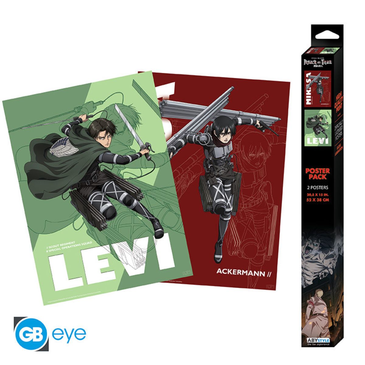 ATTACK ON TITAN - Poster Chibi 52x38 - Levi Mikasa