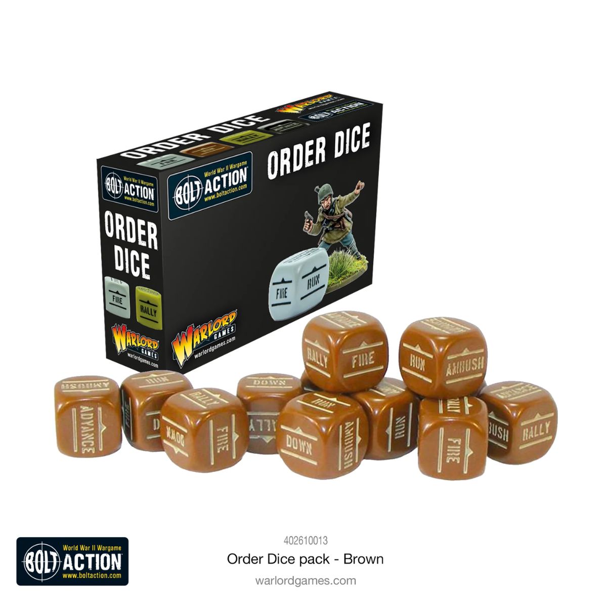 Bolt Action: Orders Dice Pack - Braun