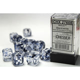Chessex  16mm D6-Würfel-Set (12) Nebula / Schwarz/Weiß