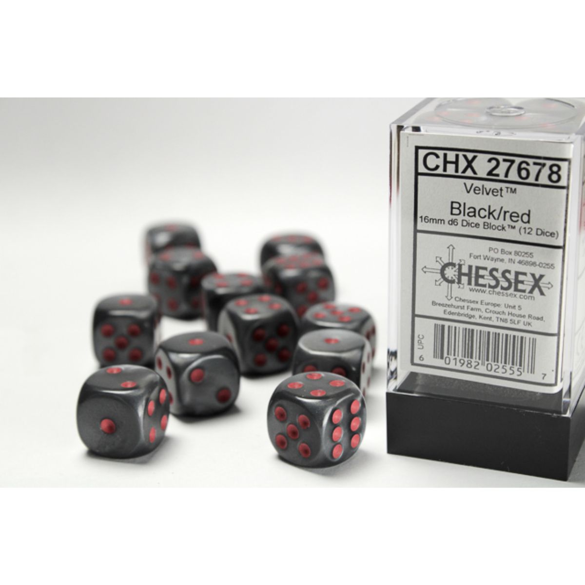 Chessex  16mm D6-Würfel-Set (12) Gemini / Rot-Lila/Gold