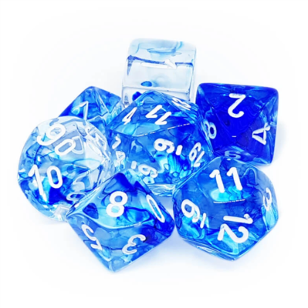 Chessex 7-Würfelset Nebula Dunkelblau/Weiß