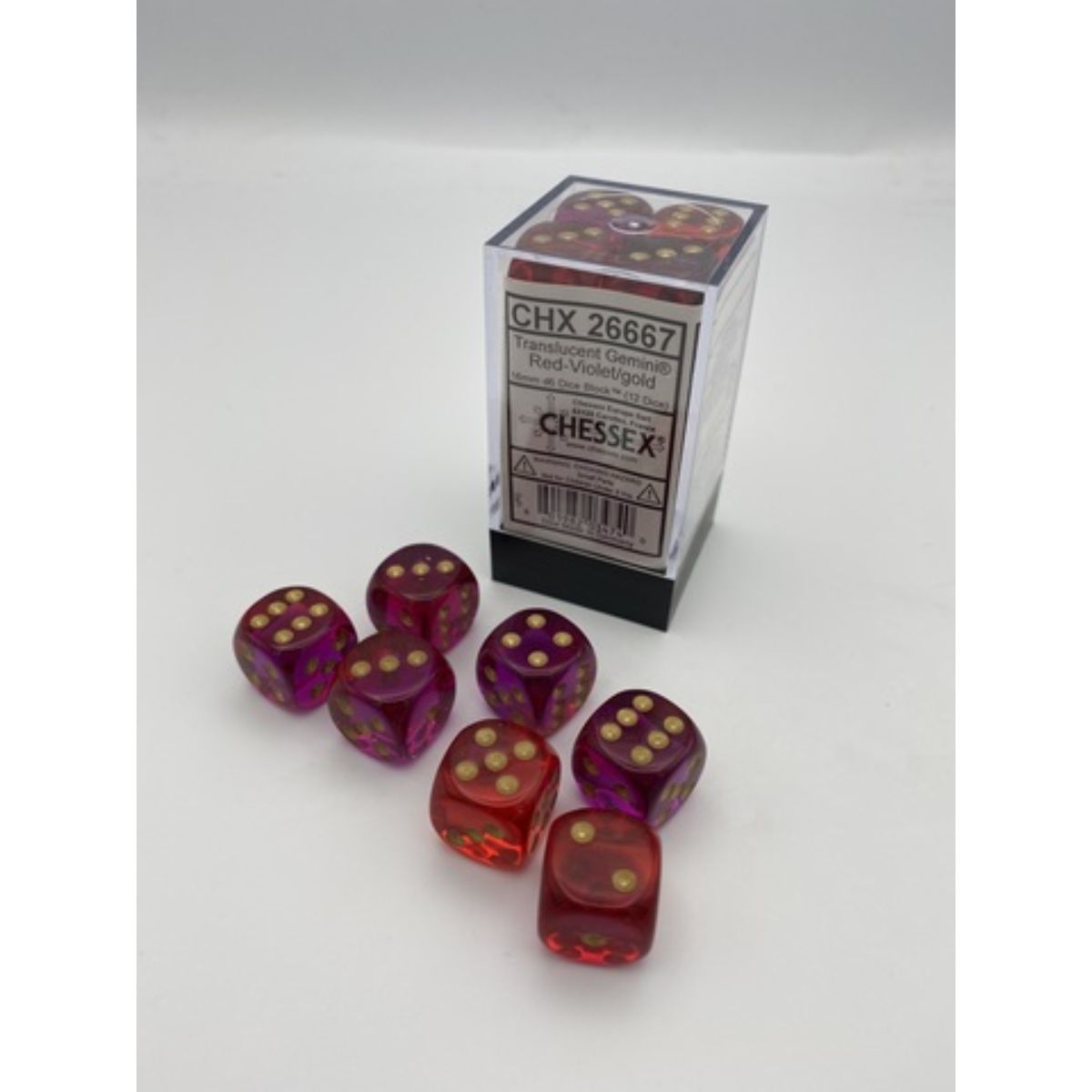 Chessex Transclucent W6x12 Red-Violet/Gold