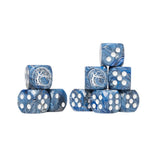 Conquest Nords Logo on Blue Marbled Dice with White Pips - 24 per pack