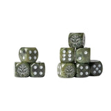 Conquest Wadrhun Logo on Green Marbled Dice with White Pips - 24 per pack