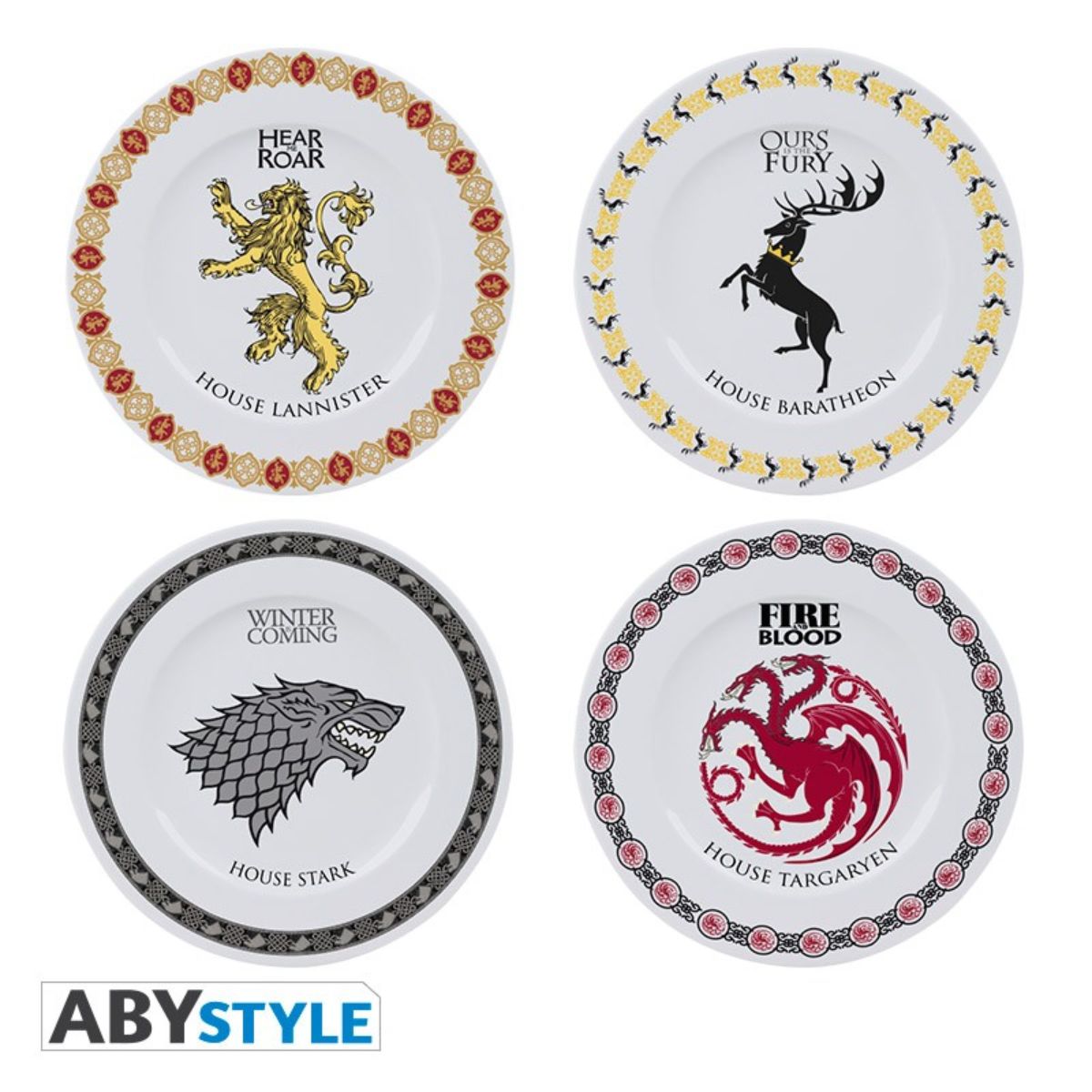 Game Of Thrones Set Of 4 Plates Houses