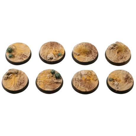 Gamers Grass Deserts of Maahl Bases, Round 28mm (x8)