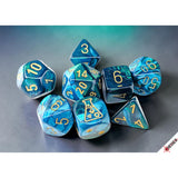 Gemini Polyhedral Green-Teal/gold 7-Die Set with bonus die