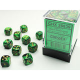 Chessex Gemini W6x36 Black-Green/Gold